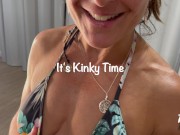 HOTTEST Kinky MILF wants to CUM with 3 TOYS and teasing her tight ASS tied up on a STOOL